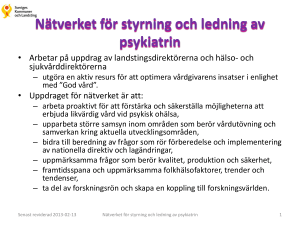 Nätverket för styrning och ledning av psykiatrin