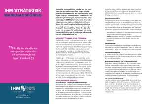 Produktblad IHM Strategisk Marknadsföring