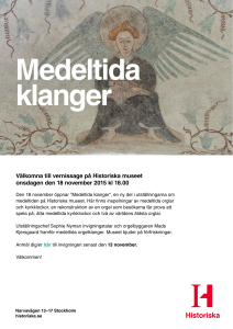 Välkomna till vernissage på Historiska museet