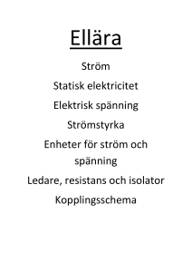 Ellära Ström Statisk elektricitet Elektrisk spänning Strömstyrka