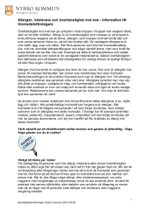 Allergier, intolerans och överkänslighet mot mat
