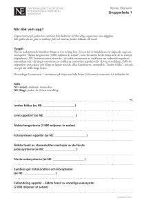När dök vem upp? Tema: Darwin Grupparbete 1