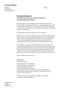 Strindbergs drama är första premiären på Västmanlands Teater
