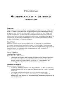 Utbildningsplan Statsvetenskap