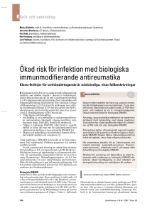 Ökad risk för infektion med biologiska