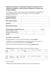 National Doctoral Programme in Infections and Antibiotics (NDPIA)