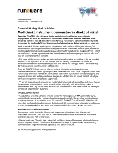 PHASEIN först i världen att demonstrera en multigasmonitor direkt