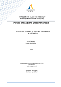 Psykisk ohälsa bland ungdomar i media