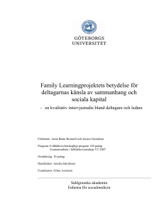 Family Learningprojektets betydelse för deltagarnas känsla