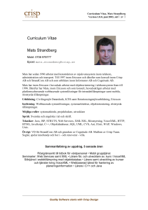 CV, Mats Strandberg