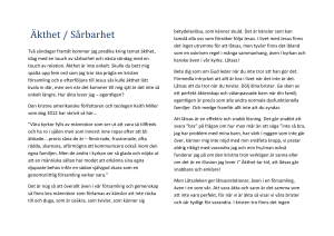 Äkthet – sårbarhet - Korskyrkan i Mariestad