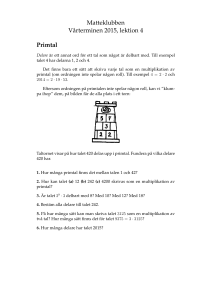 Lektion 4: Primtal