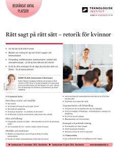 Rätt sagt på rätt sätt – retorik för kvinnor