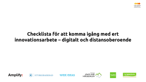 Checklista för att komma igång med ert innovationsarbete digitalt