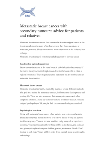 Metastatic breast cancer with secondary tumours: advice for patients