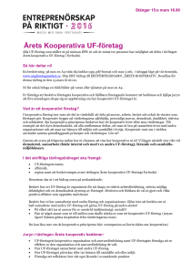 Tävlingskriterier Årets Kooperativa UF