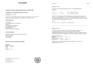 Tentamen i Kemisk reaktionsteknik för Kf3, K3 (KKR 100) Fredagen