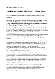 Piteå tar satsningen på solenergi till nya höjder