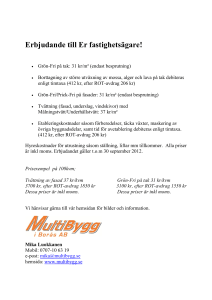 Erbjudande till Er fastighetsägare!