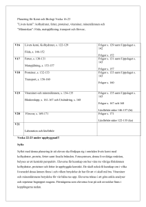 Planering för Kemi och Biologi Vecka 16