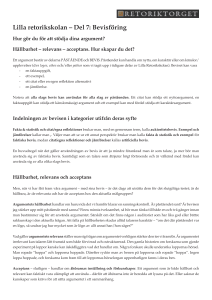 Lilla retorikskolan – Del 7: Bevisföring