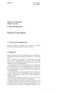 Nationell cancerplan - Riksdagens öppna data