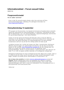 Informationsblad – Forum sexuell hälsa