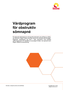 Obstruktiv sömnapné - vårdprogram - Vårdgivare Skåne