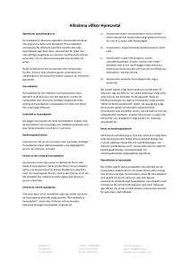 Allmänna villkor Hyresavtal