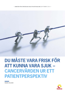 du måste vara frisk för att kunna vara sjuk – cancervården ur ett