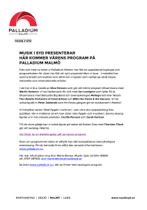 musik i syd presenterar här kommer vårens program på palladium