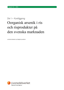 Oorganisk arsenik i ris och risprodukter på den