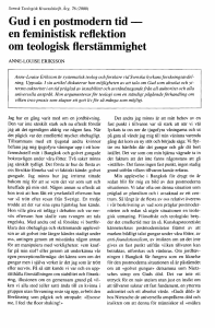 Gud i en postmodern tid — en feministisk reflektion om teologisk