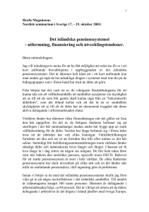 Det isländska pensionssystemet