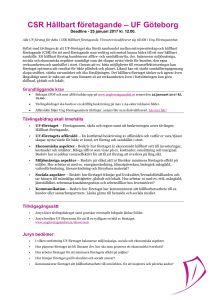 CSR Hållbart företagande – UF Göteborg