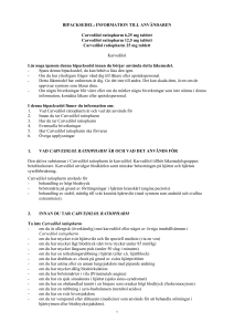 INFORMATION TILL ANVÄNDAREN Carvedilol ratiopharm 6,25 mg