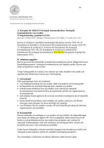 A. Kursplan för SKDA31 Strategisk kommunikation: Strategisk