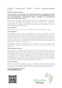Praktik: Ungdomars SRHR i Afrika, programarbete