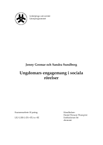 Ungdomars engagemang i sociala rörelser - IEI