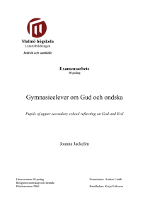 Gymnasieelever om Gud och ondska