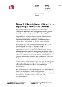 Förslag till Läkemedelsverkets föreskrifter om registrering av