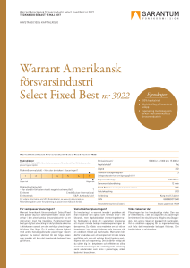 Warrant Amerikansk försvarsindustri Select Fixed Best nr 3022