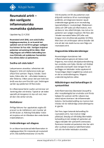 Reumatoid artrit – den vanligaste inflammatoriska
