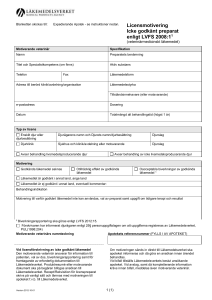 Licensmotivering Icke godkänt preparat