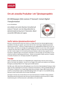 Om att utveckla Produkter i ett Tjänsteperspektiv - Lexicon IT