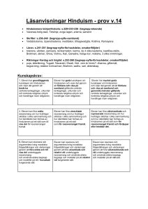 Läsanvisningar Hinduism - prov v.14