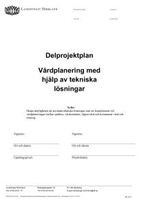 Delprojektplan Vårdplanering med hjälp av tekniska lösningar