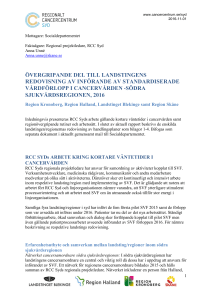 övergripande del till landstingens redovisning av införande av