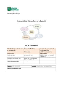 Systematiskt kvalitetsarbete på enhetsnivå
