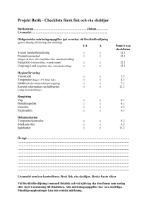 Projekt Butik - Checklista färsk fisk och råa skaldjur